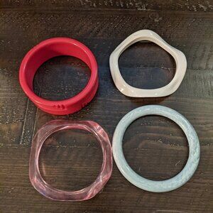 Vintage Plastic Bangle Bracelet Lot Mixed Stacking Retro Boho Bold Statement
